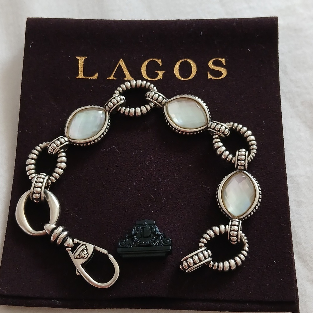 LAGOS Sterling Silver Bracelet with Iridescent White Mother-of-Pearl Accents